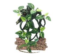 Genérico Reptile Tree Branch Decor - 12.01 Inches Suction Cup Branch with Leaves Terrarium and Enrichment Accessory for Snakes, Lizards, Bearded Dragons, Chameleons, and Small Reptile Habitats