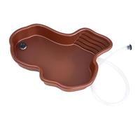 Generico Reptile Water Dish - Large Turtle Feeding Bowl And Bathing Pool | Imitation River Style Reptile Bowl for Tortoise, Gecko, And Snake | Durable ABS Tank with Optional Drainage Design