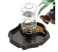 Genérico Reptile Water Feeder - ABS 2 in 1 Feeding Dish 15.5×17.3×18cm | Lizard Food and Water Bowl for Gecko Chameleon Snake Turtle Frog Terrarium Tank Use and Wateř Bowl.