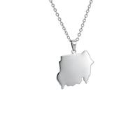 Genérico Republic of The Sudan Map Necklace Sudan Map Flag Pendant Necklace African Country Jewelry Charm for Women Men Necklaces (D)