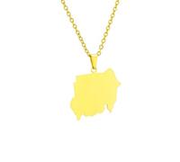 Genérico Republic of The Sudan Map Necklace Sudan Map Flag Pendant Necklace African Country Jewelry Charm for Women Men Necklaces (C)