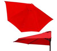 Genérico Repuesto For Sombrilla De Pared De Jardín Ø270cm 300cm, Impermeable Cubierta De Repuesto para Terraza, 5 Costillas Sombrilla Semicircular Reemplazar La Tapa Fácil De Instalar(Red,2.7m)