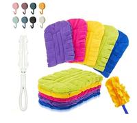 Genérico Repuestos for Plumero Electrostático De 360°, Lavables Y Reutilizables con Mangos. La Opción Sostenible for Un Hogar Sin Polvo. Repuestos for Múltiples Superficies(5 Pack+One Handle)