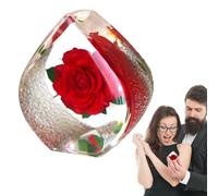 Genérico Resin Art Figurines - Forever Resin Souvenir with Real Roses,Safe Forever Roses Desk Decor for Home Offices Bedroom Living Room