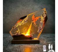 Genérico Resin Art Lamp-Dragon Fire-Breathing Scene with Castle, Multi-Color LED Handmade Night Light with USB Port, Unique Gift for Husband,Boyfriend,Fantasy Enthusiast Collectibles