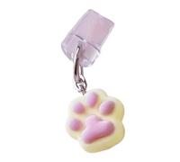 Genérico Resin Charging Port Dust Plug - Cat Paw Charm | 3x2x1cm Bright Color Dusts Plug with Anti Dust Protection, Resin Phone Charm with Cute Style, Decorative Plugs for Jewelry Making