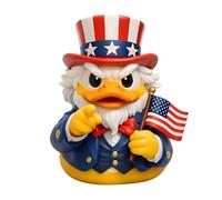 Genérico Resin Duck Statue - Desk Sculpture for Bedroom | Red White Blue Keepsake Feature, Bookshelf Dining Table Accessory, Nightstand Family Collecting Supply, Enthusiasts Gift Idea