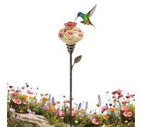 Genérico Resin Floral Decor Bird Feeder - Metal Post Refillable Decor | Resin Floral Decor Bird Feeder - Metal Post Refillable Decoration Hummingbird Feeder Stake Homeowners Garden Post For Animal