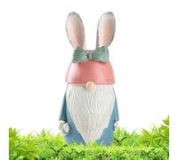 Genérico Resin Garden GNOME, Easter Bunny Figurine with Bow Ears, 8.66x4.13in Outdoor Lawn Decor with Resin Build, Home Accessory, Figurine with Cute Design, Patio Yard Tool for Spring