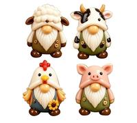 Genérico Resin GNOME Figurines - Cute Dwarf Decor Set, 4PCS Quirky Fairy GNOME Miniature Collectible Home Decor for Porch Mantel Windowsill Bedroom Living Room Shelf Gift for Family Friends