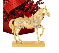 Genérico Resin Horse Sculpture - Golden Animal Figurine, Chinese Festival Decor, Elegant Display Ornament | Home Living Room Mantel Spring Festival, Perfect for Cultural Decoration and Gift Giving