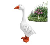 Genérico Resin Lifelike Large Size White Goose Sculpture Ornament | Large Resin Goose Sculpture, Realistic Cement Finish, For Porch Front Back Yard Garden Decor
