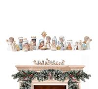 Genérico Resin Nativity Scene Set For Christmas | Resin, 310g, Cartoon Style | Manger Display with Jesus, Mary, Joseph, Sheep & | Home Decor Figurine Set For Holiday Tabletop & Shelves