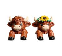 Genérico Resin Small Desk Decor, Funny Cow Decorations, 3.15inches Animal Car Interior Dashboard Piece, Authentic Animal Car Statue, Home Living Room Bedroom Office, Game Room Entryway Truck Vehicle