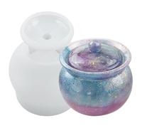 Generico Resina Jar Mold - de joyería de Silicona con Tapa, de Almacenamiento epoxi fundición molds, Trinket Case Flower Pot Crafts, Bx Epoxy Casting Molds DIY Home Decor Accessory | for DIY
