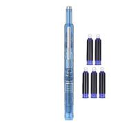 Genérico Retractable Fountain Pen, Smooth Writing Instrument, 0,38 mm Fine Nib, No-Leak Design with 5 Refillable Ink Cartridges, Ideal para Notebook, Art, Sketching, School, and Journaling