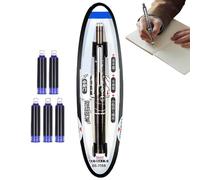 Genérico Retractable Fountain Pen, Smooth Writing Instrument, 0,38 mm Fine Nib, No-Leak Design with 5 Refillable Ink Cartridges, Ideal para Notebook, Art, Sketching, School, and Journaling