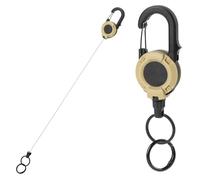 Genérico Retractable Keychain Reel, Heavy Duty Keyring, Steel Cord Badge Holder with Strong Clip, Outdoor Key Chain for Travel Camping Hiking, Secure Key Organizer with Compact Design Men Women