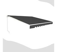 genérico Retractable Outdoor Awning, Outdoor Terrace Awnings with Manual Crank and Adjustable Angle 5-35°, UV Protection, Waterproof Awning for Balcony Terrace Window (Grey, 3 x 2.5 M)