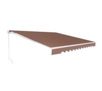 genérico Retractable Outdoor Awning, Outdoor Terrace Awnings with Manual Crank and Adjustable Angle 5-35°, UV Protection, Waterproof Awning for Balcony Terrace Window (Brown, 3.6 x 3 M)