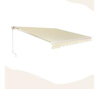 genérico Retractable Outdoor Awning, Outdoor Terrace Awnings with Manual Crank and Adjustable Angle 5-35°, UV Protection, Waterproof Awning for Balcony Terrace Window (Beige, 3 x 2.5 M)