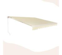 genérico Retractable Outdoor Awning, Outdoor Terrace Awnings with Manual Crank and Adjustable Angle 5-35°, UV Protection, Waterproof Awning for Balcony Terrace Window (400 x 250 cm, Beige)