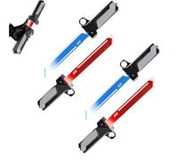 Genérico Retractable Plug-in Lightsaber Toy, Fingertip Rotation Double-Bladed 2-in-1 Red & Blue LED Light Sword, Retractable Plug-in Design, Suitable Family Game Holiday Part, Presenting Gifts (2PCS)