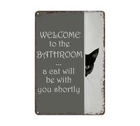 Genérico Retro Bathroom Decorations - Antique Wall Posters | 20x30cm Bathroom Wall Decor for Dorms, Metal Funny Bathrooms Walls Art with Rustic Finish, Toilet Poster, Toilets Decoration for Home