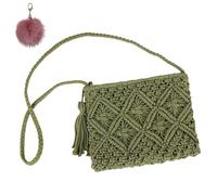 Genérico Retro Cotton Rope Woven Bag,Minimalist Tassel Women's Clutch,Summer Vacation Boho Beach Crossbody,Stylish Shoulder Bag