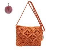 Genérico Retro Cotton Rope Woven Bag,Minimalist Tassel Women's Clutch,Summer Vacation Boho Beach Crossbody,Stylish Shoulder Bag