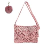 Genérico Retro Cotton Rope Woven Bag,Minimalist Tassel Women's Clutch,Summer Vacation Boho Beach Crossbody,Stylish Shoulder Bag