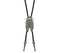 Genérico Retro Cowboy Tie - Faux Leather Necklace | Cicada Design with Adjustable String, Western Styles Accessory with Lightweight Build & Fashion Detail for Family Youth Cosplay Bartender Travel