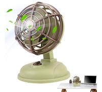 Genérico Retro Desktop Fan - ABS Electronic Components | Vintage Silent Mini Fan, Quiet Fans With Strong Winds | Portable Cooling Fans For Office Bedroom Travel Home Desk Table Use