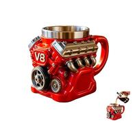Genérico Retro Engine Coffee Mug, V8 Engines Stainless Steel Cup, Vacuum Insulated Stainless Steel Resin Mug for Car Enthusiasts, Retro Car Lovers (1PCS)