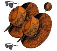 Genérico Retro Indian Skull Chief Hat, Tribal Artistry Chief Bucket Hat, Classic Native Print Halloween Headwear Cap Unisex