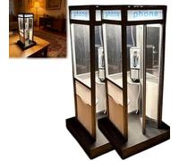 Genérico Retro Phone Booth Table Lamp, Miniature Tall Phonebooth LED Night Light, Phone Box Decorative Night Light for Bedroom,Office, Unique Classic Home Decor Gift (2pcs, 10.2 * 21.6cm/4 * 8.5in)