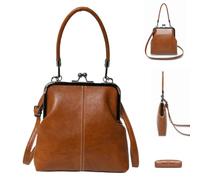 Genérico Retro Purse - Vintage PU Leather Handbag | Mini Kiss Lock Bag