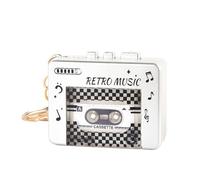 Genérico Retro Sound Keychain - Small Cassette Keyring with 10 Songs | Musical Player Keychain for Backpack, Handbag, Purse, Party, Travel, Home, Office, Commuting, Classroom, Novelty Gift