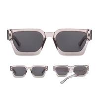 Genérico Retro Square Sunglasses, UV Protection Glasses, Ergonomic Frame Design, UV 400 Lenses, ideal para vacaciones., Beach Days, Festival Outfits, Driving and Outdoor Adventures, Gris, Se référer