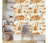 Genérico Retro Vaquero Papel Pintado AutoadhesivoDesierto Pueblo Papel de Pared Adhesivo Muebles Mate Removible Impermeable Wallpaper Decorar Pared Salon Dormitorio Cocina Pegatina 0.4x20 m