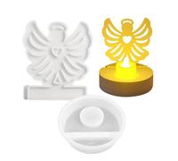 Genérico Reusable Angel Mold Candle Holder, Adorable Hollow Angel Candle Holder Mould, Sturdy Cement Candlestick Resin Casting Mold Plaster Making Molds Silicone Mould for Ornaments