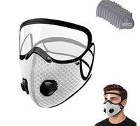Genérico Reusable Carbon Filter Dust Mask with Goggles, 5-Layer Respirator Mask, Adjustable Anti-Dust Windproof Face Mask for Woodworking, Cycling and Outdoor Use