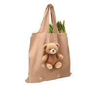 Genérico Reusable Shopping Bags, Plush Animal, Foldable Tote, Compact Keychain Storage, Lightweight Handbag, for Travel Grocery Picnic and School Essentials, 7.87 inches