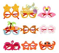 Generico Reusable Sunglasses 9x Decoration Partsy Beach Pool Sunglasses, Sturdy Funny Themed Cool Novelty Prank Glasses for Hawaiian Beach Cruise Camping Graduation