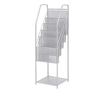 Genérico Revistero Gris y Expositor de folletos: Organizador de 4 Bolsillos, Estante de Hierro Resistente para revistas, periódicos y cómics, solución de Almacenamiento de Gran Capacidad.