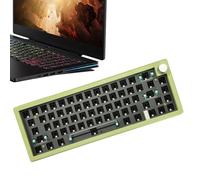 Genérico RGB Mechanical Keyboard - Compact Keyboard, Wired with Number Pad | 67 Keys Backlit Mechanical, Multimedia Knob for PC Game Setup, Office, Internet Cafe