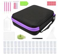 Genérico Rhinestone Art Storage Case, 30 Slots Bead Storage Boxes for Diamond Painting, Portable Diamond Art Storage Boxes, Rhinestone Painting Accessories and Tool(Without Rhinestones)