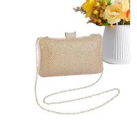 Generico Rhinestone Clutch - 8,27 x 4,72 x 2,36 pulgadas Sparkly Formal Purse, Women's Evening Handbags with Chain and Handle | for Party Prom Banquet Ceremony Date Engagement Event, dorado,