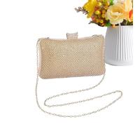 Generico Rhinestone Clutch Sparkly Formal Purse Evening Bag Crystal Handbag | with Chain Handle Elegant Party Suitable Wedding Prom Banquet Ceremony Date Engagement Event Bridal Celebration, dorado