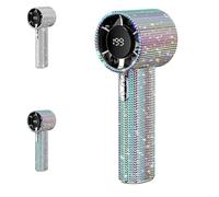 Genérico Rhinestone Fan, Full Diamond Portable Handheld Turbo Fan, with Digital Display 1800 Mah Battery High Speed Silent Motor Advanced Waterproof and Dustproof (1Pcs*Colorful)